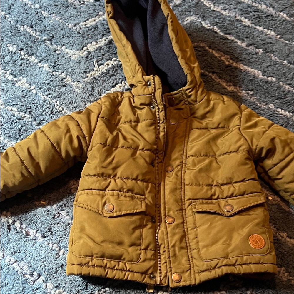 Brown Hooded Puffer Jacket